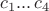 $\[{c_1}...\,{c_4}\]$