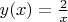 $y(x)=\frac{2}{x}$