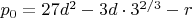 $p_0=27d^2-3d\cdot 3^{2/3}-r$