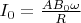 $I_{0} = \frac{A B_{0} \omega}{R}$