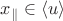 $x_\parallel\in \langle u\rangle$