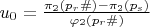 $u_0=\frac{\pi_2(p_r\#)-\pi_2(p_s)}{\varphi_2(p_r\#)}$