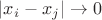 $|x_i-x_j|\to 0$
