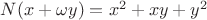 $N(x+\omega y)=x^2+xy+y^2$