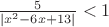 $\frac{5}{|x^2-6x+13|}<1$