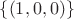 $\{(1,0,0)\}$