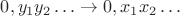 $0,y_1y_2\ldots\to  0,x_1x_2\ldots$