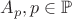 $A_p, p \in \mathbb{P}$ $A_p, p \in \mathbb{P}$