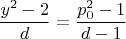 $$\dfrac{y^2-2}{d}=\dfrac{p_0^2-1}{d-1}$$
