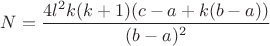 $N=\dfrac{4l^2k(k+1)(c-a+k(b-a))}{(b-a)^2}$