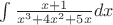 $\int \frac {x+1} {x^3+4x^2+5x}dx$