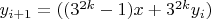 $y_{i+1}=((3^{2k}-1)x+3^{2k}y_{i})$
