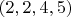 $(2,2,4,5)$