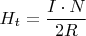$H_t=\dfrac{I\cdot N}{2R}$