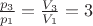 $ \frac{p_3}{p_1} = \frac{V_3}{V_1} = 3 $