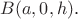 $B(a, 0, h)$.