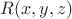 $R(x, y, z)$ $R(x, y, z)$