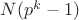 $N(p^k-1)$