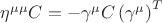 $\eta^{\mu\mu}C=-\gamma^{\mu}C\left(\gamma^{\mu}\right)^T$