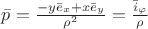 $\bar p=\frac{-y\bar e_x+x\bar e_y}{\rho^2}=\frac{\bar i_\varphi}{\rho}$