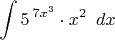 $\displaystyle \int 5\, ^{7x^{3} } \cdot x^{2} \, \, \, dx $