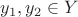 $y_1,y_2\in Y$