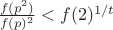 $\frac{f(p^2)}{f(p)^2} < f(2)^{1/t}$