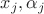 \[{x_j},{\alpha _j}\]