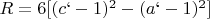 $R=6[(c`-1)^2-(a`-1)^2]$