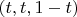 $(t, t, 1-t)$