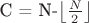 C = N-$\left\lfloor\frac{N}{2}\right\rfloor$