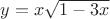 $y=x\sqrt{1-3x}$ $y=x\sqrt{1-3x}$