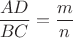 $\dfrac {AD} {BC}= \dfrac {m} {n}$