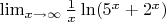 $\lim_{x \to \infty} \frac{1}{x}\ln(5^x+2^x) $