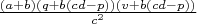 $\frac{(a+b)(q+b(cd-p))(v+b(cd-p))}{c^2}$