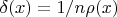 $\delta(x)=1/n\rho(x)$