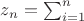 $z_n=\sum_{i=1}^n$