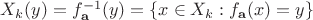 $X_k(y)=f^{-1}_{\mathbf a}(y)=\{x\in X_k:f_{\mathbf a}(x)=y\}$