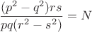 $\dfrac{(p^2-q^2)rs}{pq(r^2-s^2)}=N$