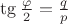 $\tg\frac \varphi 2=\frac q p$