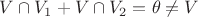 $V \cap V_1 + V \cap V_2 = \theta \ne V$