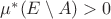 $\mu^\ast(E\setminus A)>0$