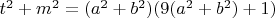 $t^2 + m^2=(a^2+b^2)( 9(a^2+b^2)+1)$