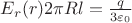 $E_r(r)2&\pi&Rl = \frac{q}{3\varepsilon_0}$