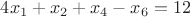 $4x_1+x_2+x_4-x_6=12$