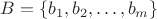 $B = \{b_1, b_2, \dots, b_m\}$