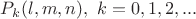 $P_k(l,m,n),\ k=0,1,2,...$