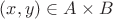 $(x,y) \in A \times B$