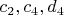 $c_2, c_4, d_4$