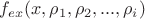 $f_{ex}(x,\rho_{1},\rho_{2},...,\rho_{i})$